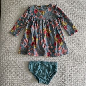 Carters Baby Girl Ruffle Floral Dress With Diaper Cover 6 Months